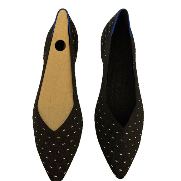 New Rothy’s The Point Ivory Dot Ballet Flats in Size 11 - Picture 2 of 5